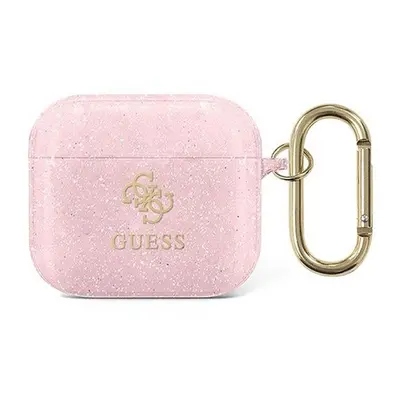 Guess Glitter Collection Apple AirPods 3 tok, rózsaszín