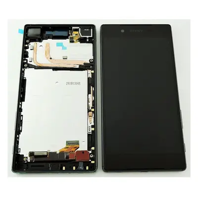 Sony Xperia Z5 kompatibilis LCD modul kerettel, OEM jellegű, fekete, Grade S+