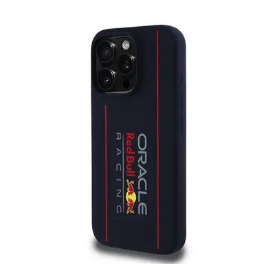 Red Bull Vertical Logo iPhone 15 Pro szilikon MagSafe tok, tengerészkék