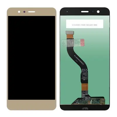 Huawei P10 Lite kompatibilis LCD modul kerettel, OEM jellegű, arany, Grade S+