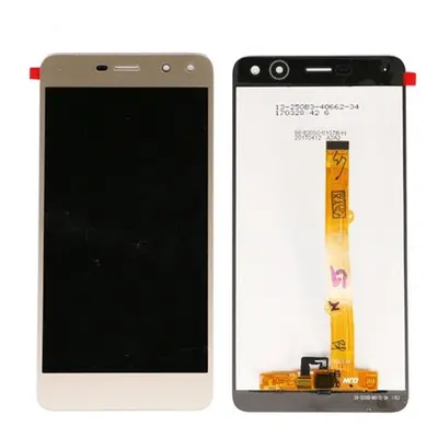 Huawei Y6 (2017) kompatibilis LCD modul kerettel, OEM jellegű, arany, Grade S+