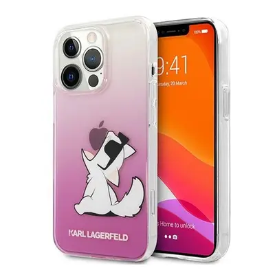 Karl Lagerfeld Choupette Fun Apple iPhone 14 Pro hátlap tok, rózsaszín