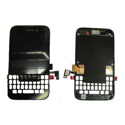 BlackBerry Q5 LCD kijelző modul kerettel, fekete, Grade S+