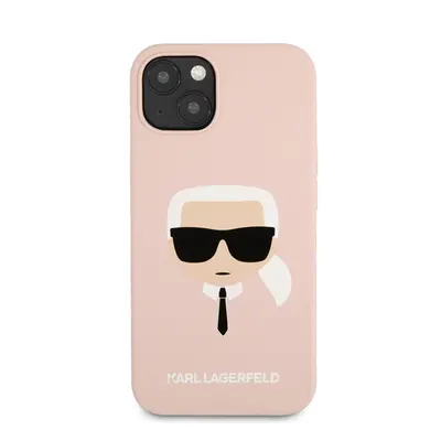 Karl Lagerfeld Head Liquid szilikon hátlap tok Apple iPhone 13 mini, rózsaszín