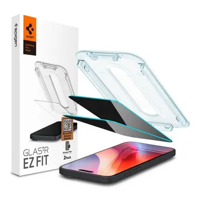 Spigen Glas.tR EZ Fit Apple iPhone 16 Pro Privacy tempered kijelzővédő fólia felhelyező kerettel