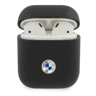 BMW Geniune Leather Silver Logo Apple AirPods szilikon tok, fekete