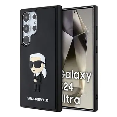 Karl Lagerfeld 3D Rubber Ikonik Samsung Galaxy S24 Ultra tok, fekete