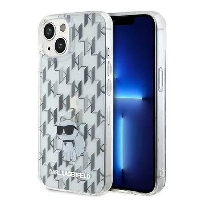 Karl Lagerfeld Monogram Choupette Apple iPhone 15 hátlap tok, átlátszó