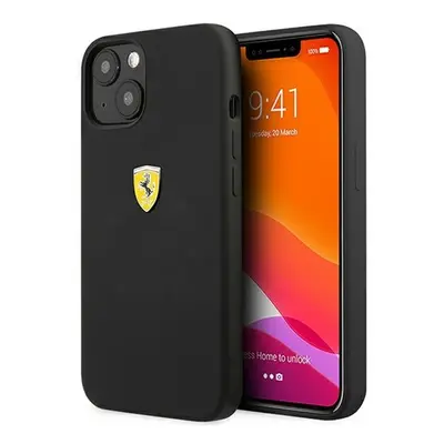 Ferrari Silicone Apple iPhone 13 mini hátlap tok, fekete