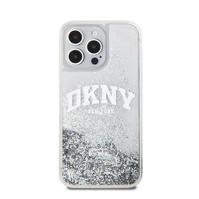 DKNY Liquid Glitter Arch Logo Apple iPhone 15 Pro tok Max tok, átlátszó