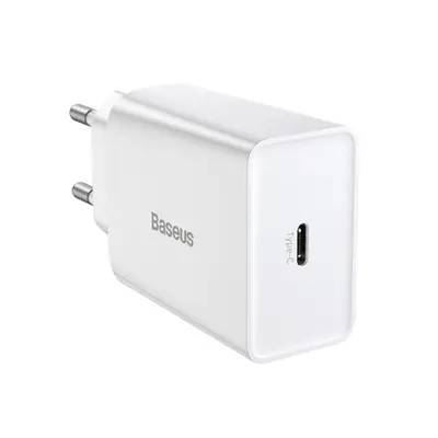 Baseus Speed Mini hálózati gyorstöltő adapter Type-C, 20W, fehér