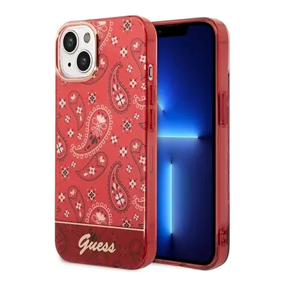 Guess Bandana Paisley Apple iPhone 14 Plus hátlap tok, piros