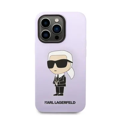 Karl Lagerfeld Liquid Ikonik NFT szilikon hátlap tok Apple iPhone 14 Pro Max, lila