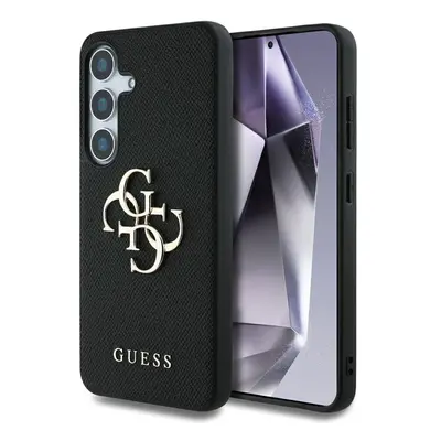 Guess Grained Big 4G Logo Small Classic Logo Samsung Galaxy S25 kemény hátlap tok, fekete