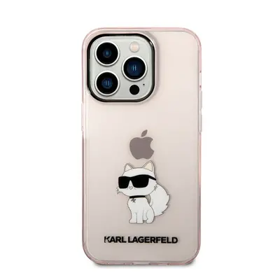 Karl Lagerfeld IML Choupette NFT hátlap tok Apple iPhone 14 Pro Max, rózsaszín