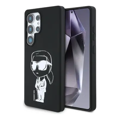 Karl Lagerfeld Silicone Graffiti Ikonik Printed Logo Samsung Galaxy S25 Ultra MagSafe tok, feket