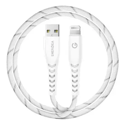 Energea Nyloflex C89 USB / Lightning MFI szövet töltő- és adatkábel, MFI 1.5m, fehér