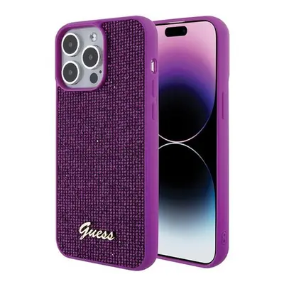 Guess Disco Metal Script Apple iPhone 15 Pro Max hátlap tok, fuksia