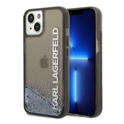 Karl Lagerfeld Liquid Glitter Elong Apple iPhone 14 Plus hátlap tok, fekete