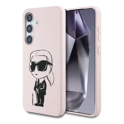 Karl Lagerfeld Silicone Graffiti Ikonik Printed Logo Samsung Galaxy S25 MagSafe tok, rózsaszín