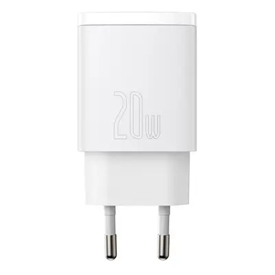 Baseus Compact gyorstöltő adapter 20W Type-C + USB, fehér