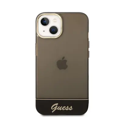 Guess Camera Outline Translucent Apple iPhone 14 hátlap tok, fekete