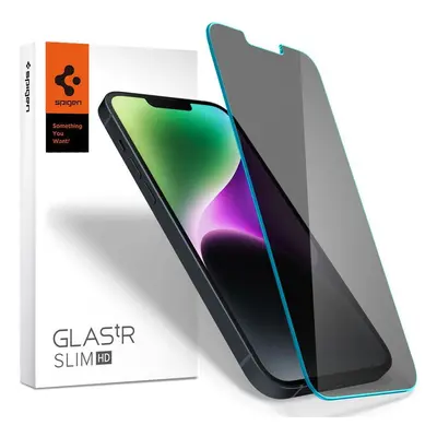 Spigen "Glas.tR Slim HD" Apple iPhone 16e / 13 / 14 / 13 Pro Privacy kijelzővédő fólia