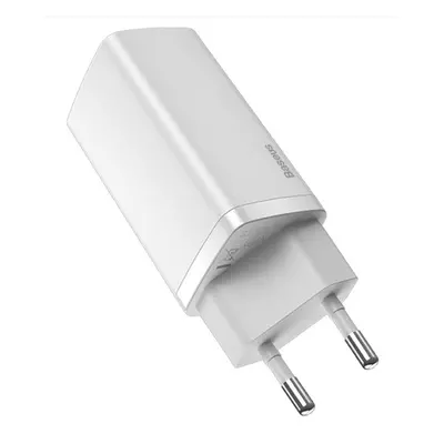 Baseus GaN2 Lite hálózati töltő adapter 65W Type-C + USB, fehér