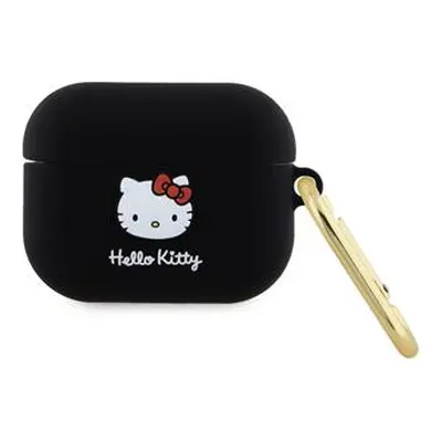 Hello Kitty Liquid Silicone 3D Kitty Head Logo AirPods Pro tok, fekete