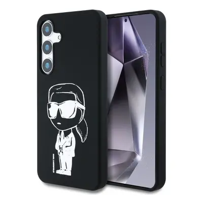 Karl Lagerfeld Silicone Graffiti Ikonik Printed Logo Samsung Galaxy S25 MagSafe tok, fekete