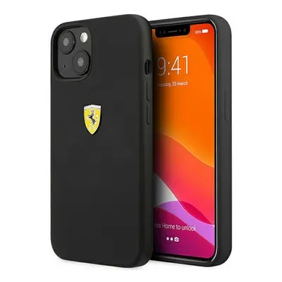 Ferrari Silicone Apple iPhone 13 hátlap tok, fekete