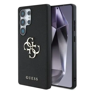 Guess Grained Big 4G Logo Small Classic Logo Samsung Galaxy S25 Ultra kemény hátlap tok, fekete