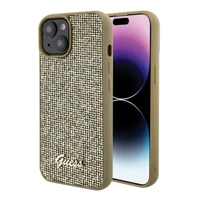 Guess Disco Metal Script Apple iPhone 15 hátlap tok, arany