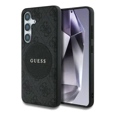 Guess 4G Round Patch Classic Logo Samsung Galaxy S25+ MagSafe kemény hátlap tok, fekete