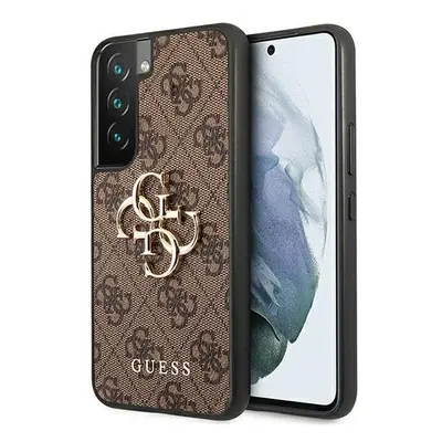 Guess PU 4G Metal Logo Samsung Galaxy S22 hátlap tok, barna