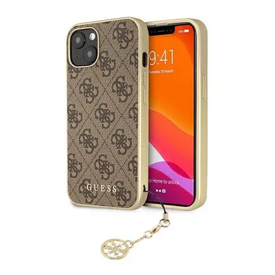 Guess 4G Charms Apple iPhone 13 hátlap tok, barna