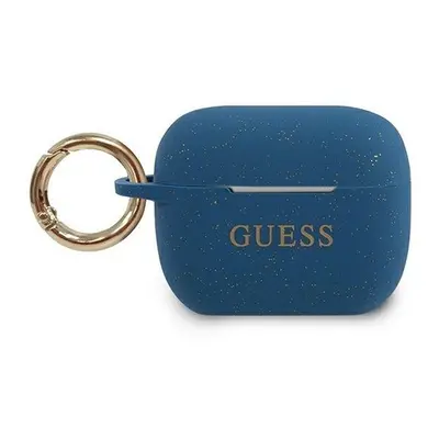 Guess Silicone Glitter Apple AirPods Pro tok, kék