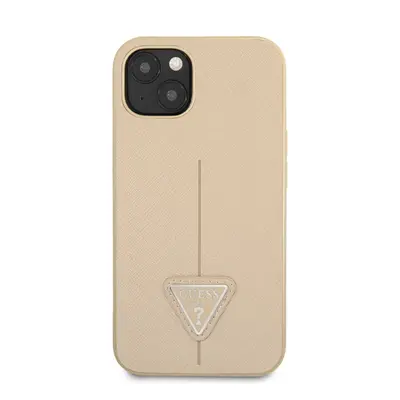 Guess Saffiano Triangle Apple iPhone 13 mini hátlap tok, bézs