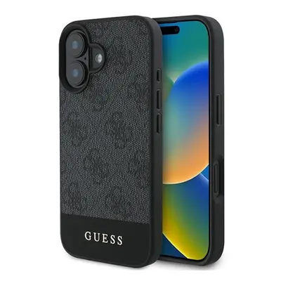 Guess 4G Bottom Stripe Apple iPhone 16 Plus hátlap tok, szürke GUHCP16MG4GLGR