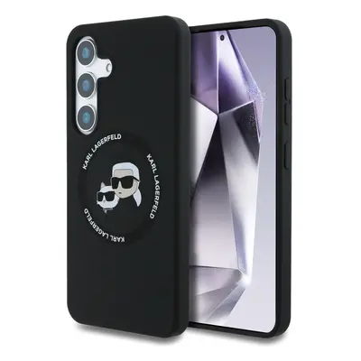 Karl Lagerfeld Silicone Double Heads And Circle Samsung Galaxy S25+ MagSafe tok, fekete