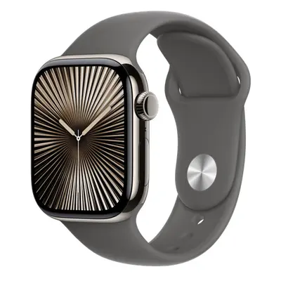 Apple Watch S10 Cellular natúr titántok, kőszürke sportszíjjal, 42mm, M/L