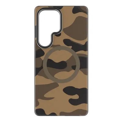 Forcell F-Protect Levels Samsung Galaxy S25 Ultra ütésálló MagSafe tok, Camo, barna-szürke