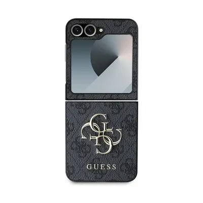 Guess 4G Metal Logo PU Samsung Galaxy Z Flip6 hátlap tok, szürke