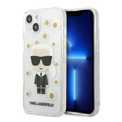 Karl Lagerfeld Ikonik Flower hátlap tok Apple iPhone 13 mini, átlátszó