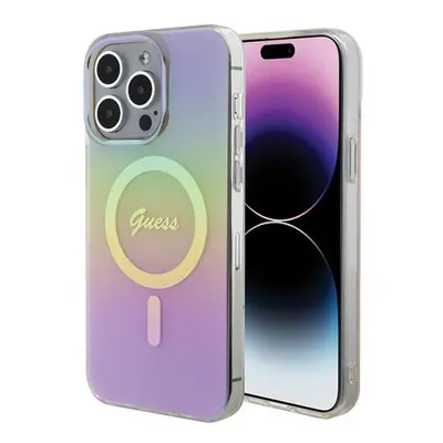 Guess IML Iridescent MagSafe Apple iPhone 15 Pro hátlap tok, rózsaszín