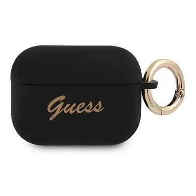 Guess Silicone Vintage Script Apple AirPods Pro tok, fekete