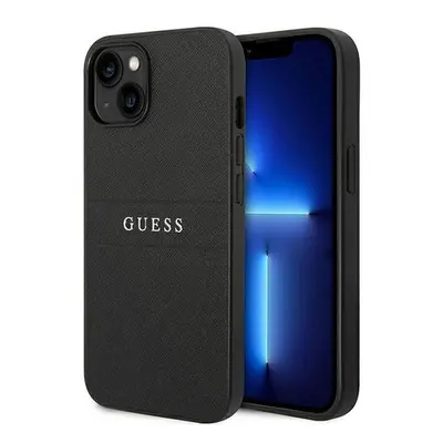 Guess PU Saffiano Apple iPhone 14 Plus bőr hátlap tok, fekete