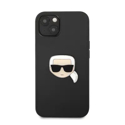 Karl Lagerfeld Head bőr hátlap tok Apple iPhone 13 mini, fekete