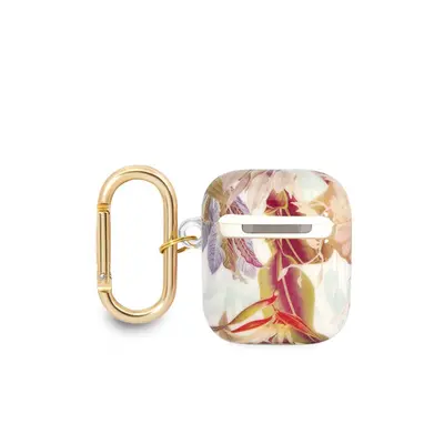 Guess Flower Print Apple Airpods tok, lila