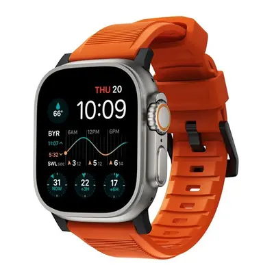 Nomad Rugged Apple Watch 42/44/45/49mm szíj, narancs/fekete